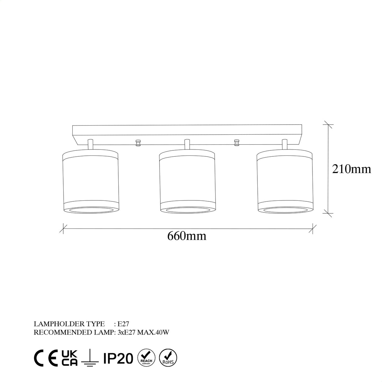 Deckenlampe 3-flammig Bronze Stoff Frost