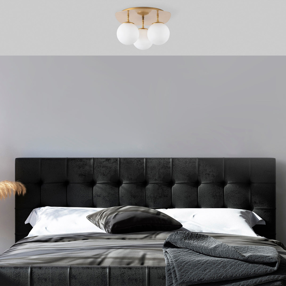 Deckenleuchte 3-flammig Gold Glas Axel