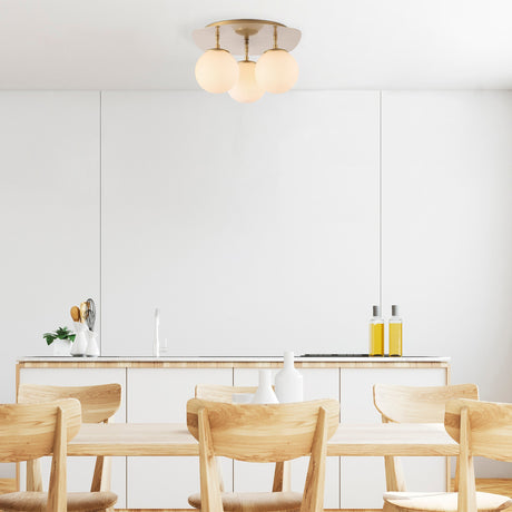 Deckenleuchte 3-flammig Gold Glas Axel