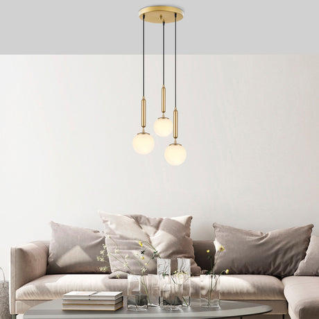 Hängelampe 3-flammig Gold Glas Cascade