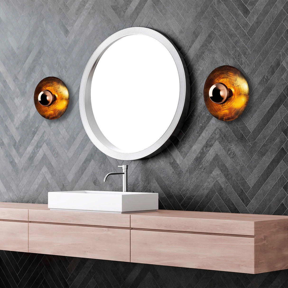 Wandleuchte Kupferfarben 28 cm Metall Elevate