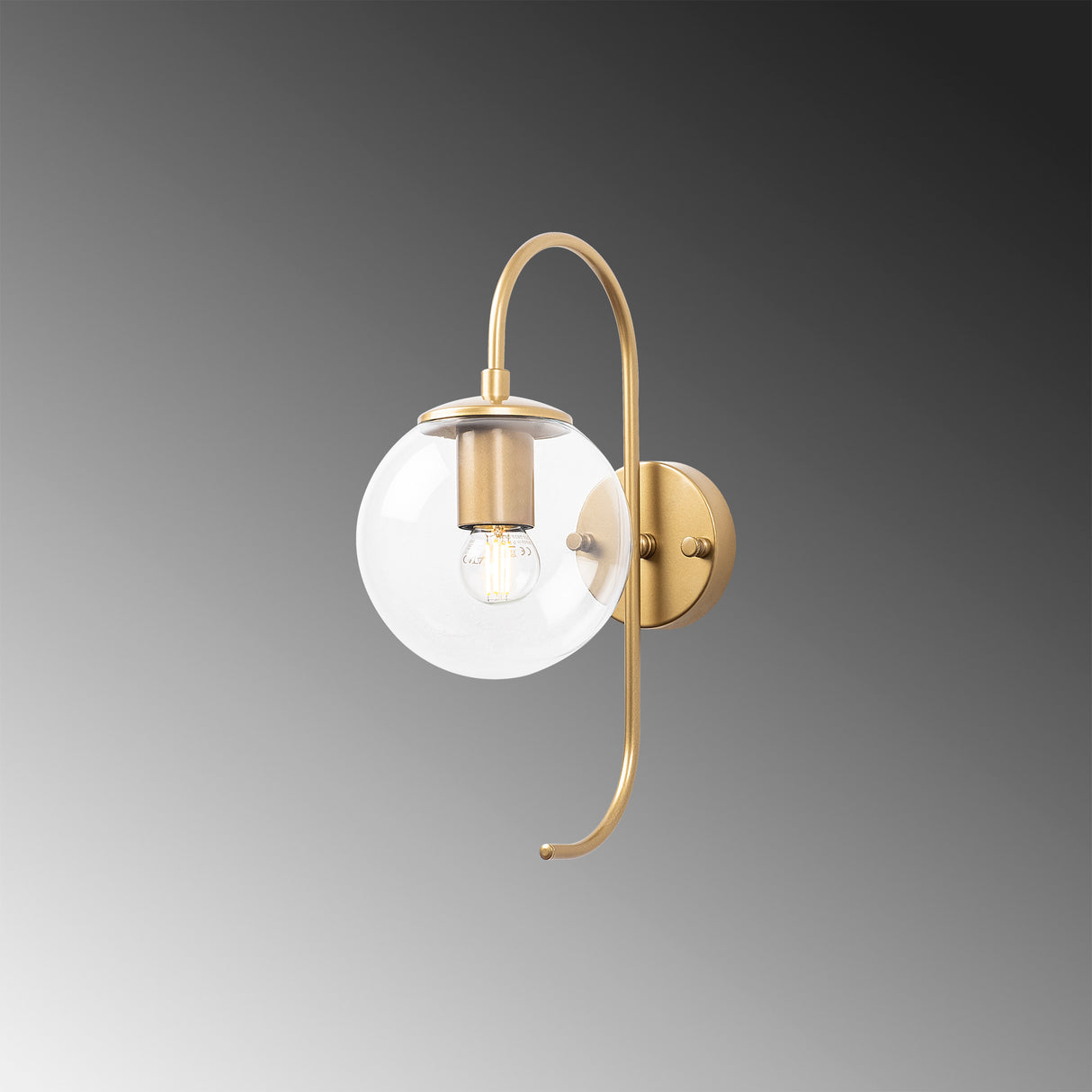 Wandleuchte Gold Klarglas Lucent