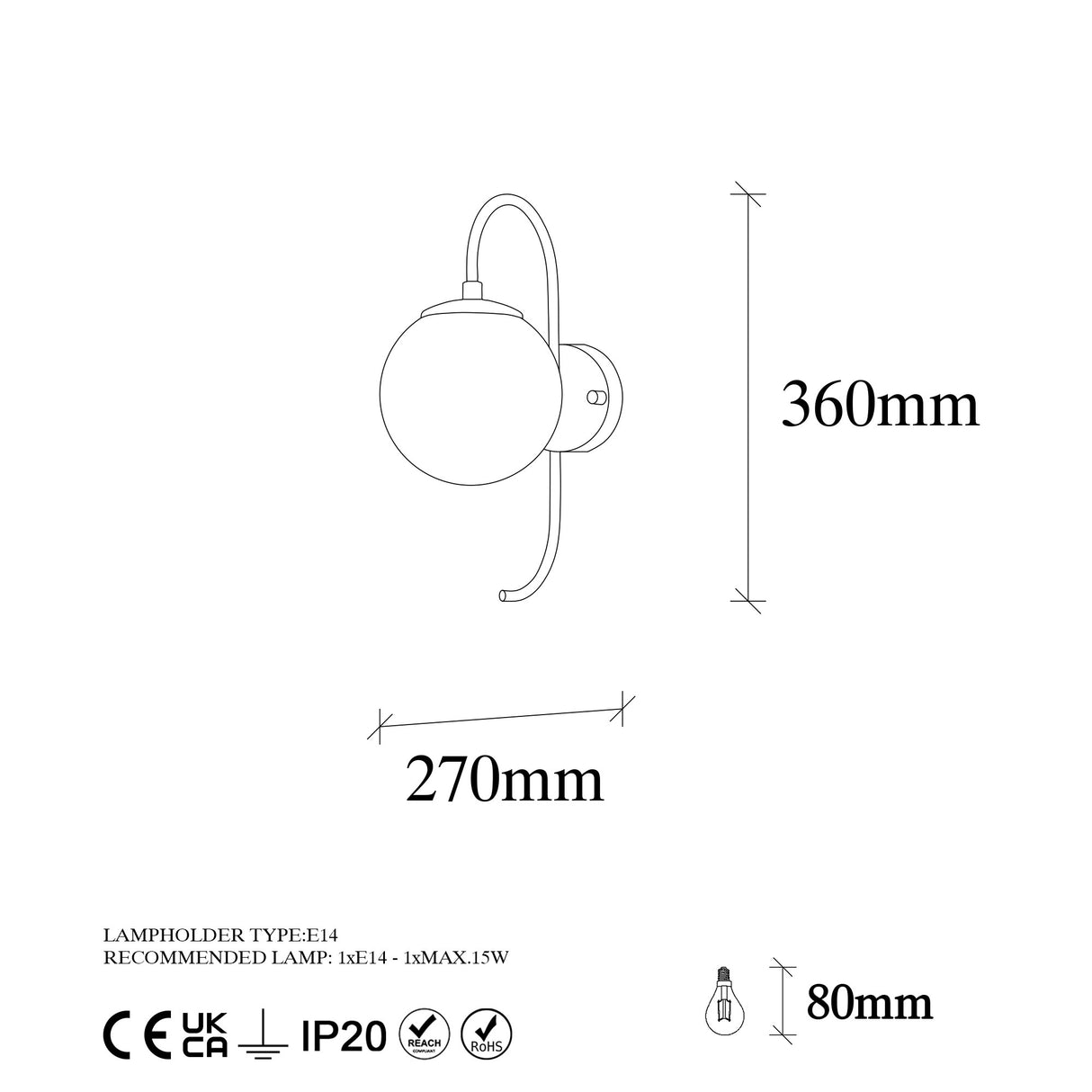 Wandleuchte Gold Klarglas Lucent