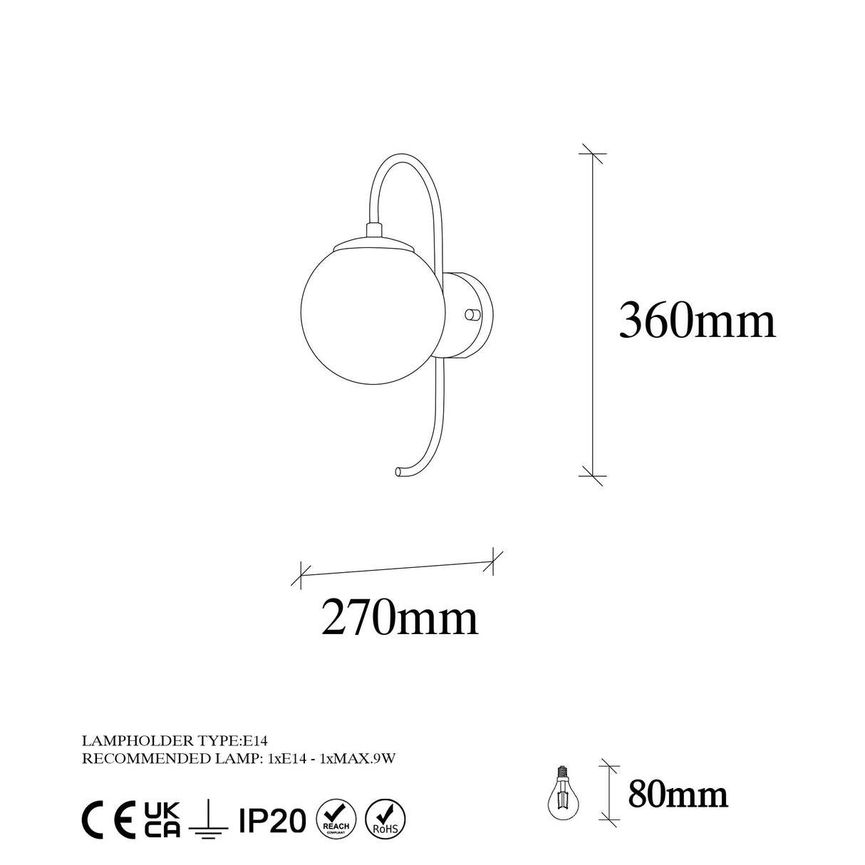 Wandleuchte Gold Glas Lucent