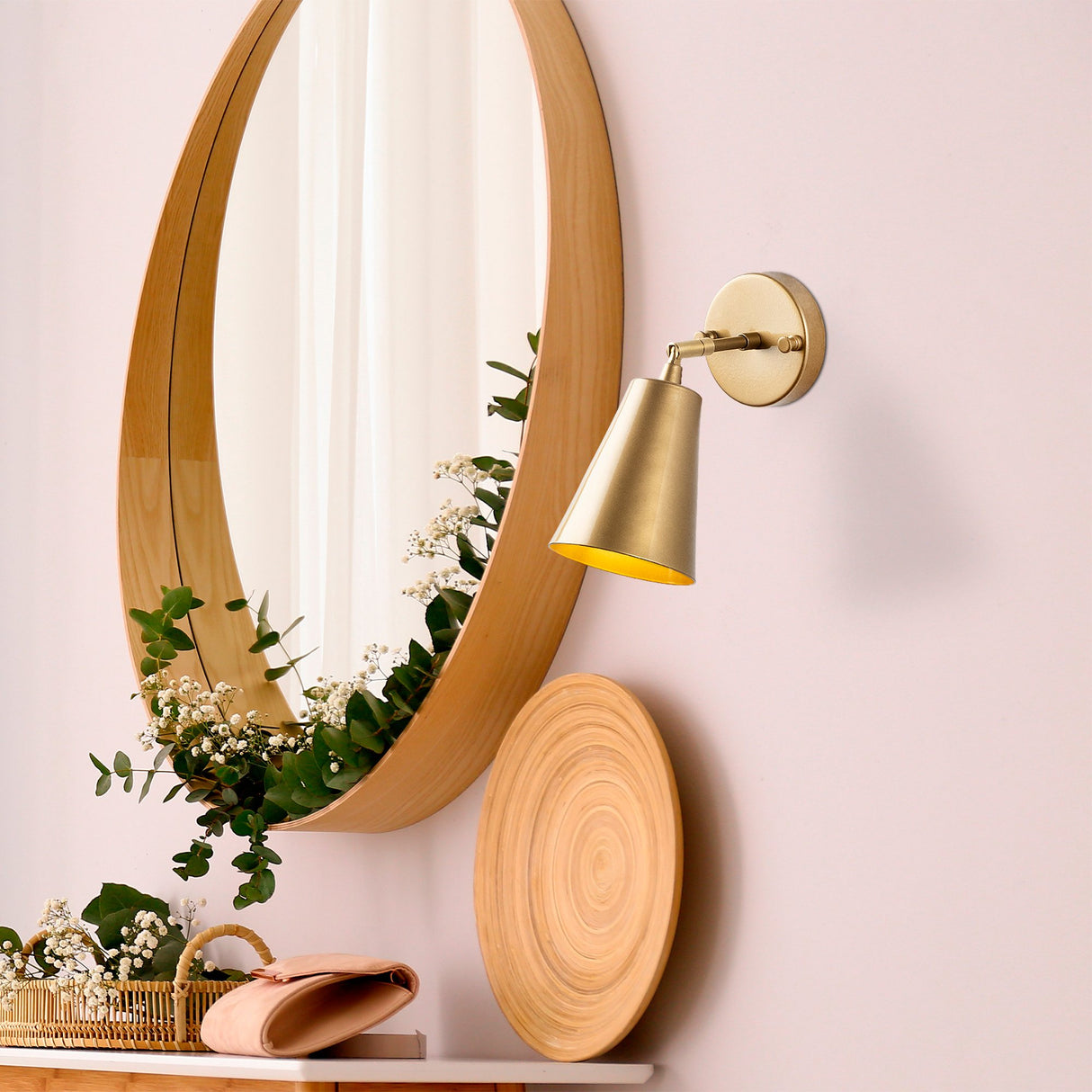 Wandleuchte Gold Glas Gletscher