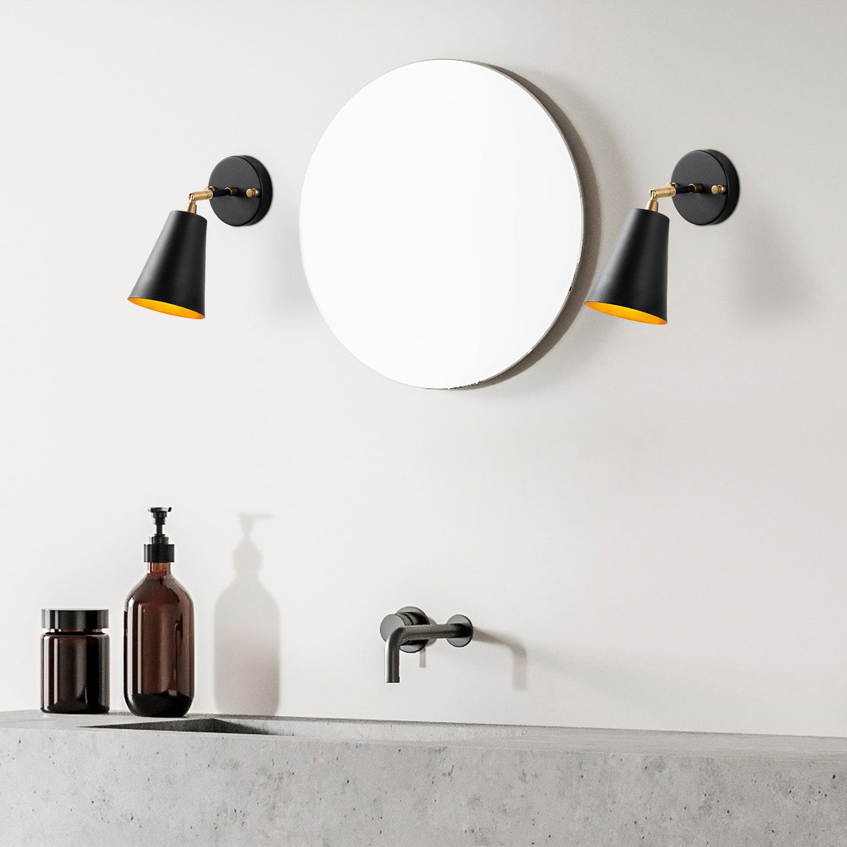 Wandleuchte Schwarz Gold Glas Gletscher