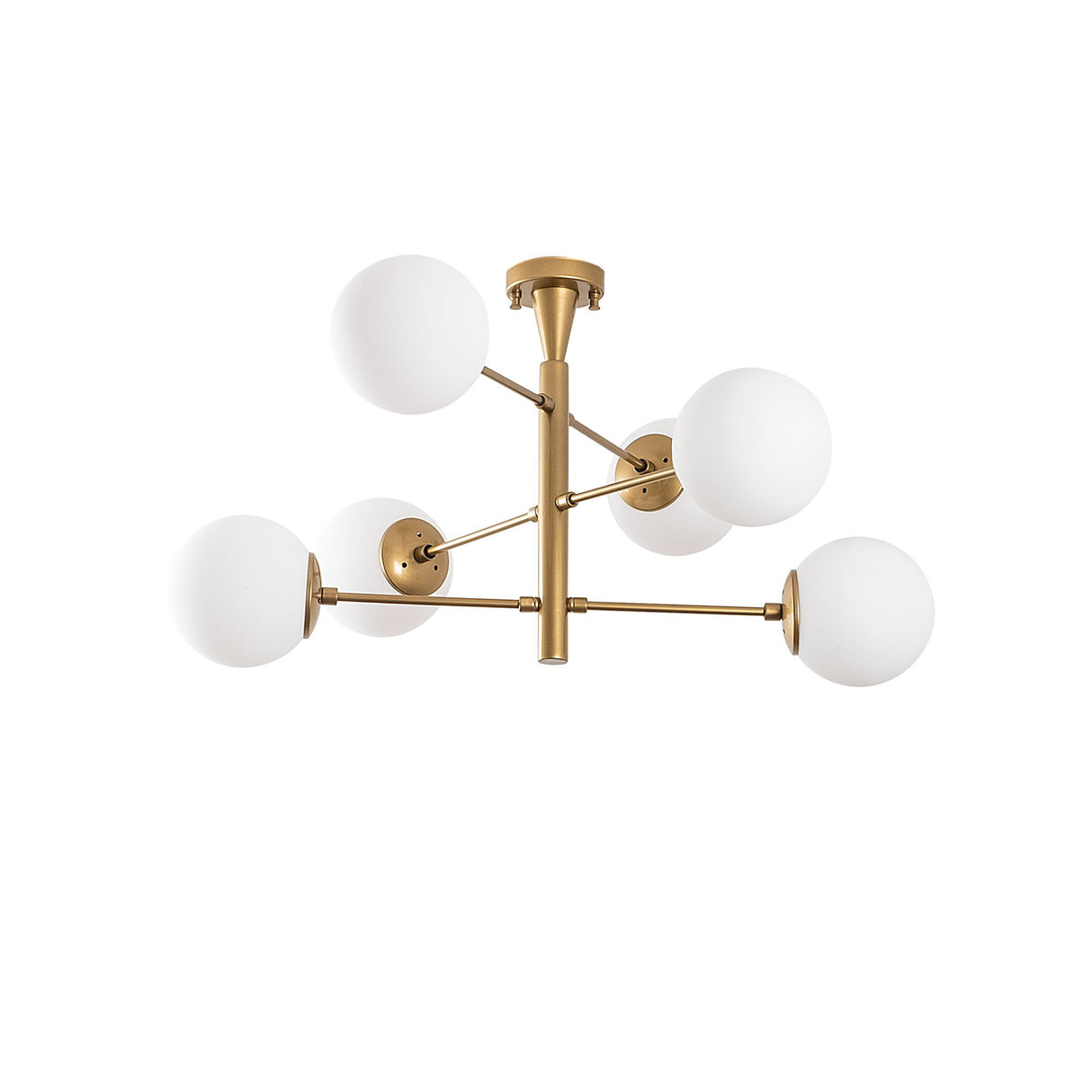 Hanglampen - Hanglamp 6 - lichts Goud Metaal - 75 x 75 cm - Lustre - Dimehouse