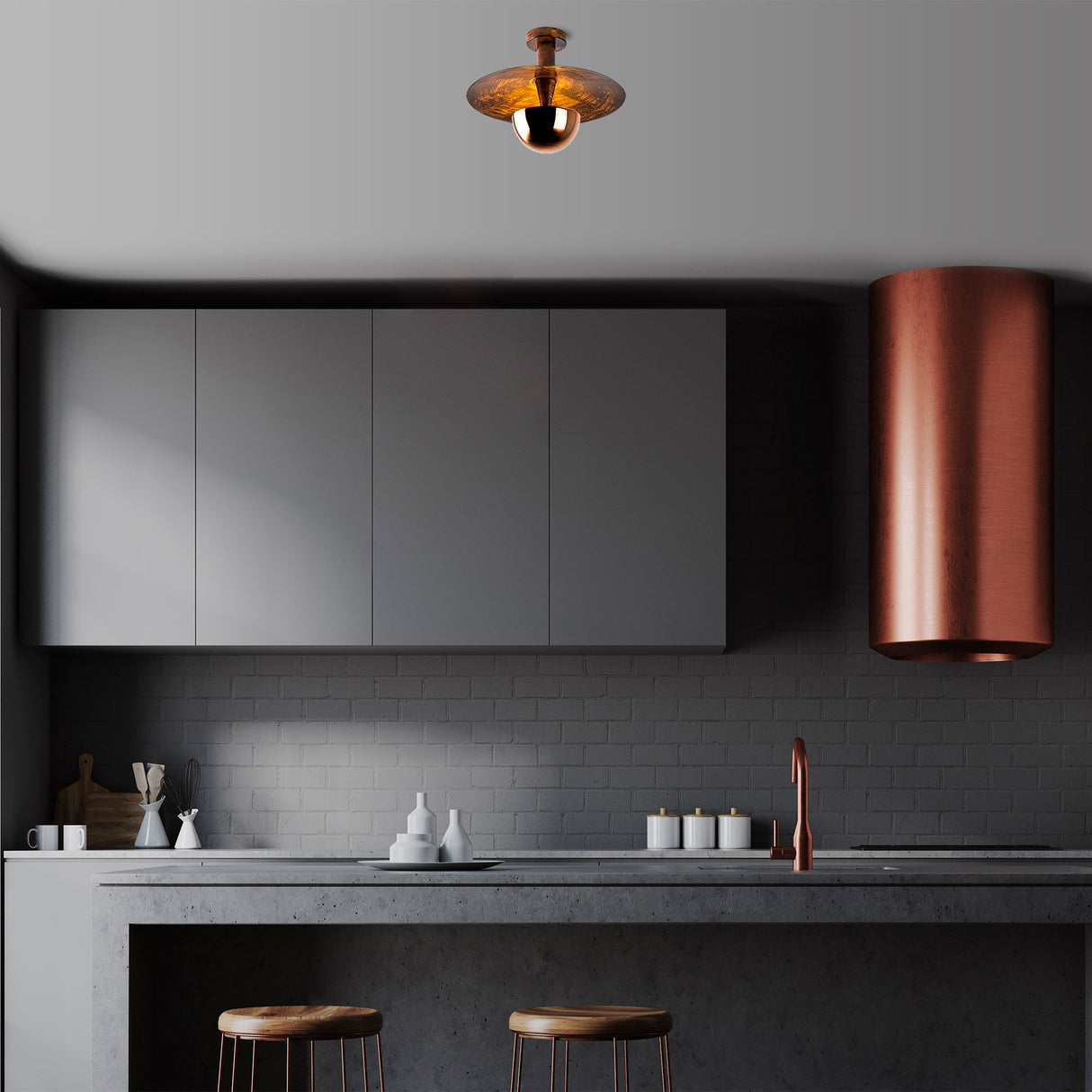 Deckenlampe 38 cm Kupferfarben Metall Elevate