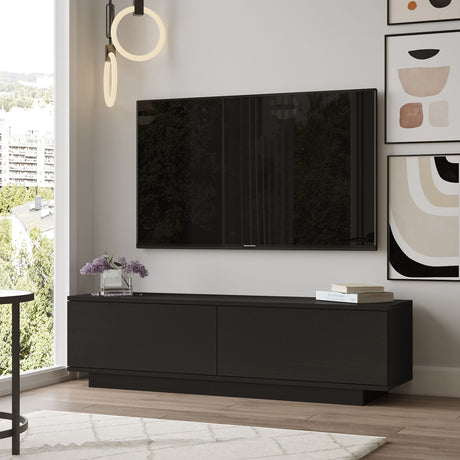 TV-Möbel Merida Black Melamin 140x38.2x35,5 cm