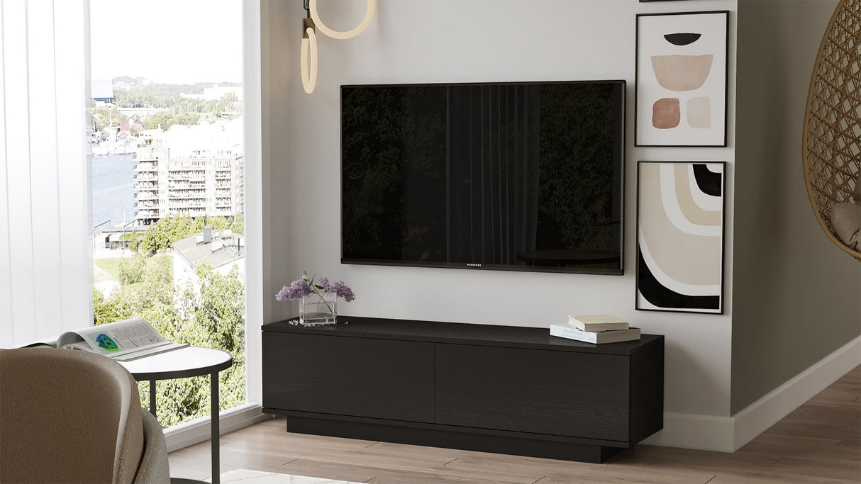 TV-Möbel Merida Black Melamin 140x38.2x35,5 cm