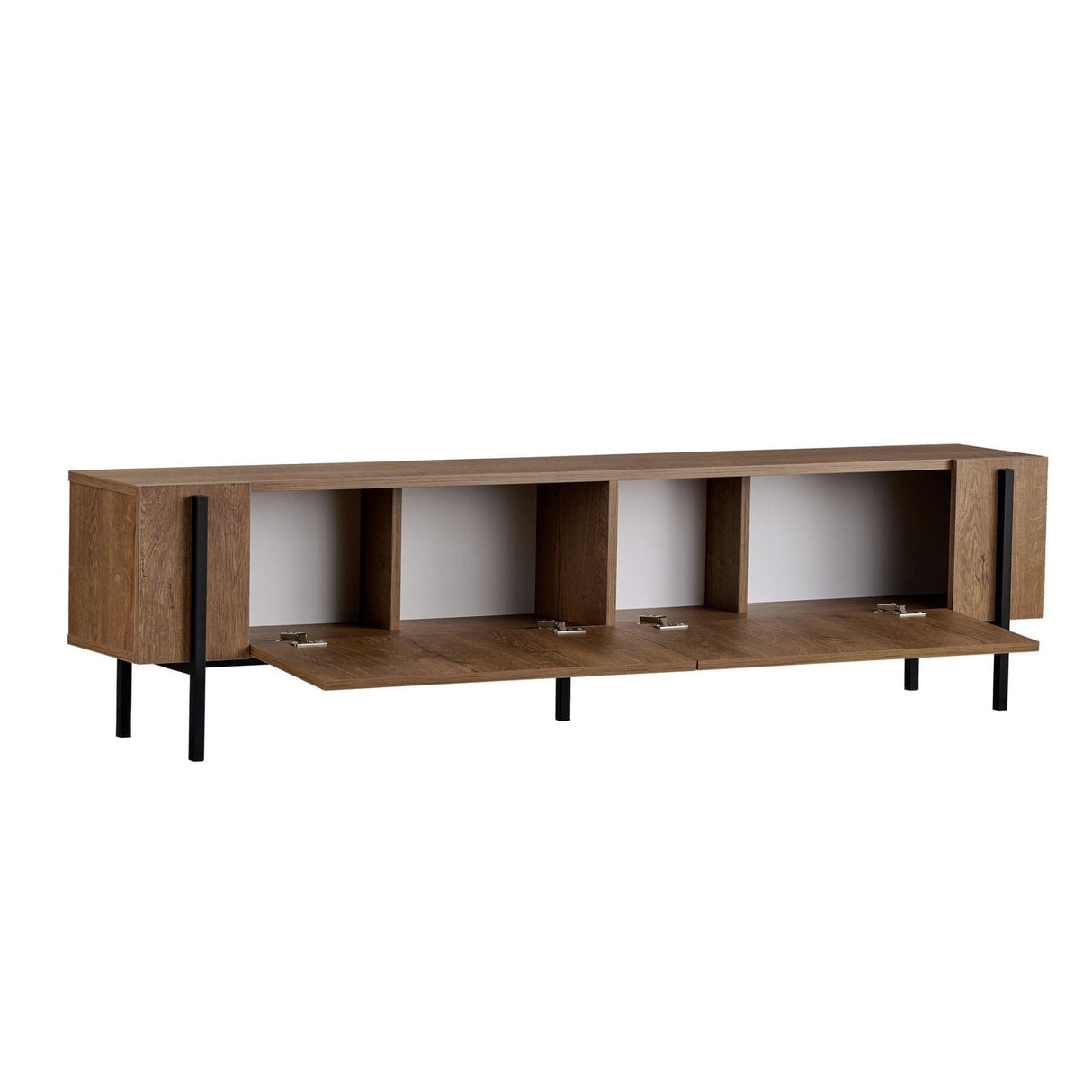 Nexus TV-Möbel Eichenoptik Schwarz 180 cm Kafkas Eichenoptik / Schwarz Melaminbeschichtetes Holz