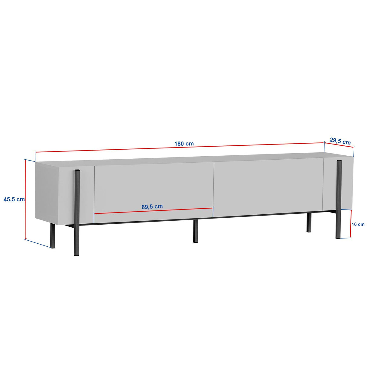 Nexus TV-Schrank Walnussoptik schwarz 180 cm Barocke Walnussoptik und schwarzer Melamin-Holzverbundstoff