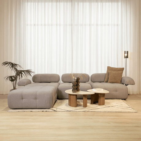 Modulare Bank 3sitzer mit Hocker Doeblo Beige