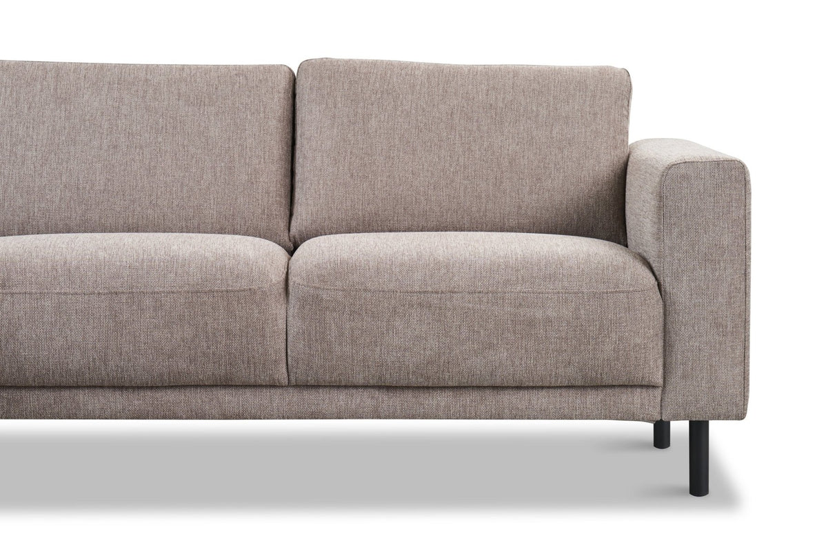 Moderner 3-Sitzer Ecksofa Rechts Taupe Stoff Aniko mit Liege 240x197x78 cm