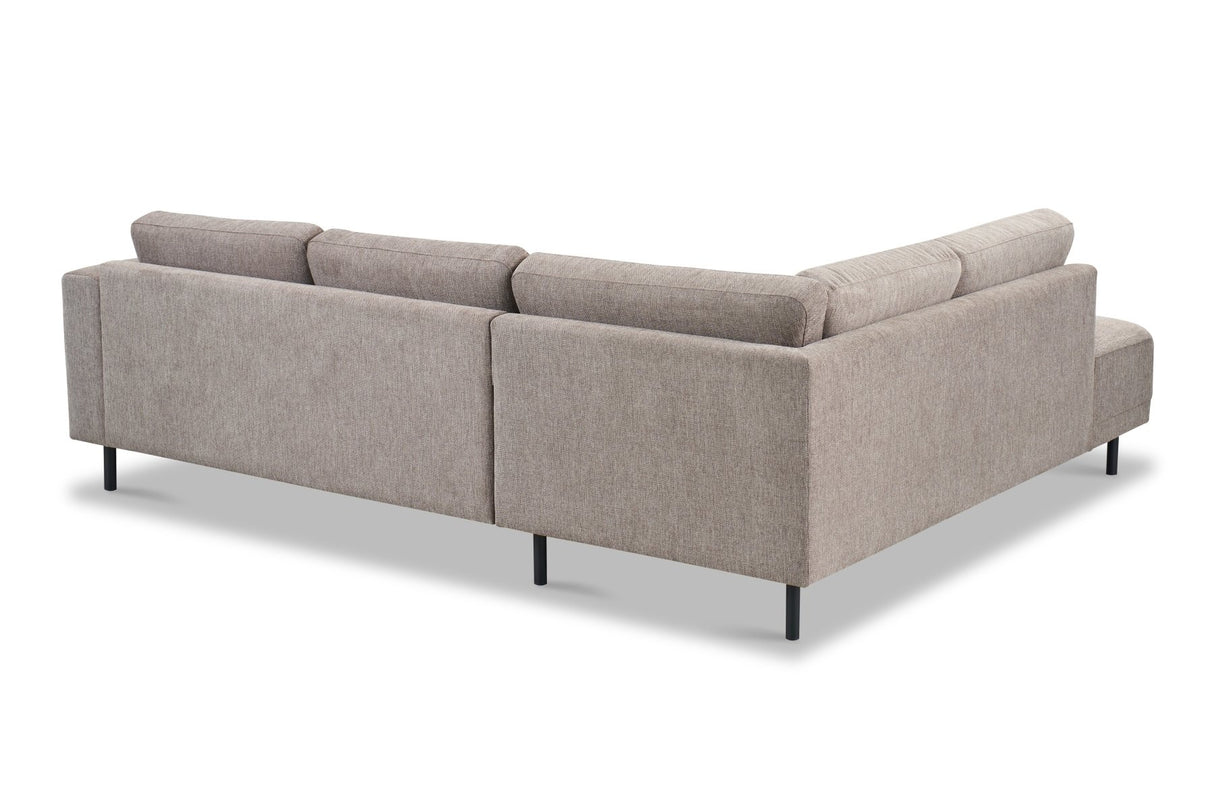 Moderner 3-Sitzer Ecksofa Rechts Taupe Stoff Aniko mit Liege 240x197x78 cm