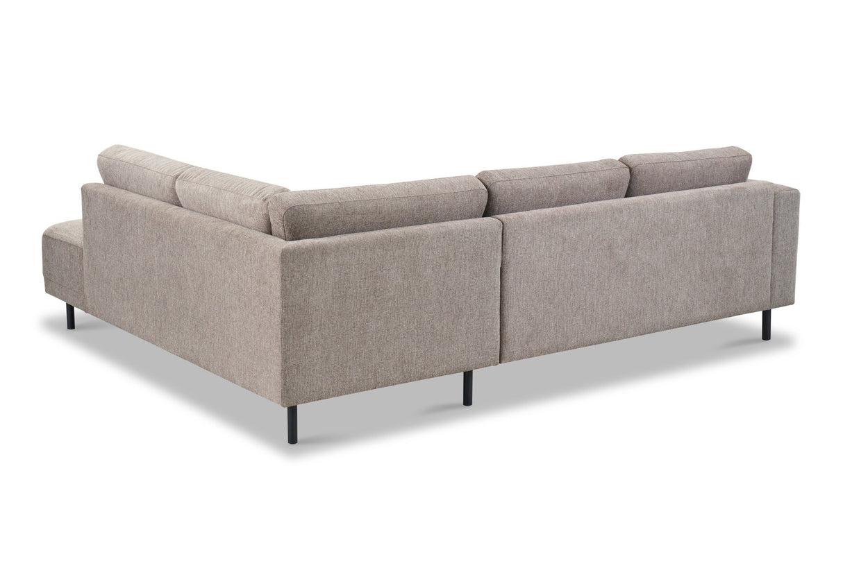 Modernes 3-Sitzer Ecksofa Rechts Taupe Stoff Aniko mit Liege 240x197x78 cm