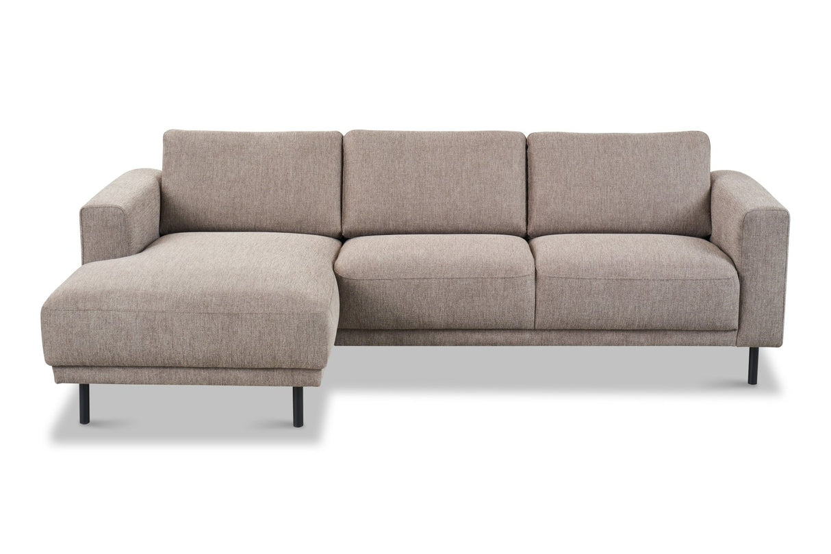 Modern Ecksofa Links Taupe Stoff Aniko mit Chaiselongue 238x142x78 cm