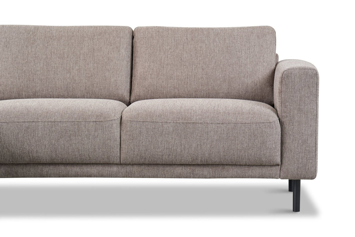 Modern Ecksofa Links Taupe Stoff Aniko mit Chaiselongue 238x142x78 cm