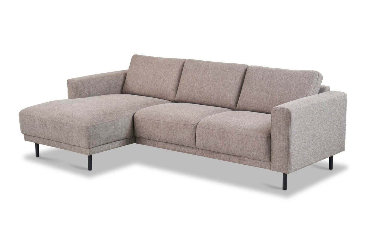 Modern Ecksofa Links Taupe Stoff Aniko mit Chaiselongue 238x142x78 cm