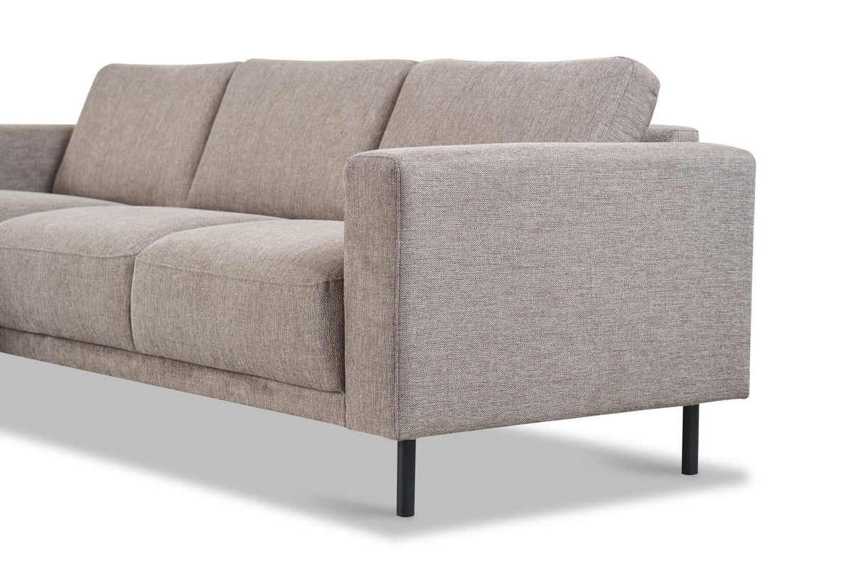 Modern Ecksofa Links Taupe Stoff Aniko mit Chaiselongue 238x142x78 cm