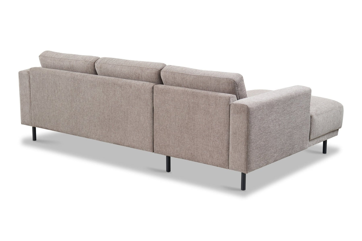 Modern Ecksofa Links Taupe Stoff Aniko mit Chaiselongue 238x142x78 cm