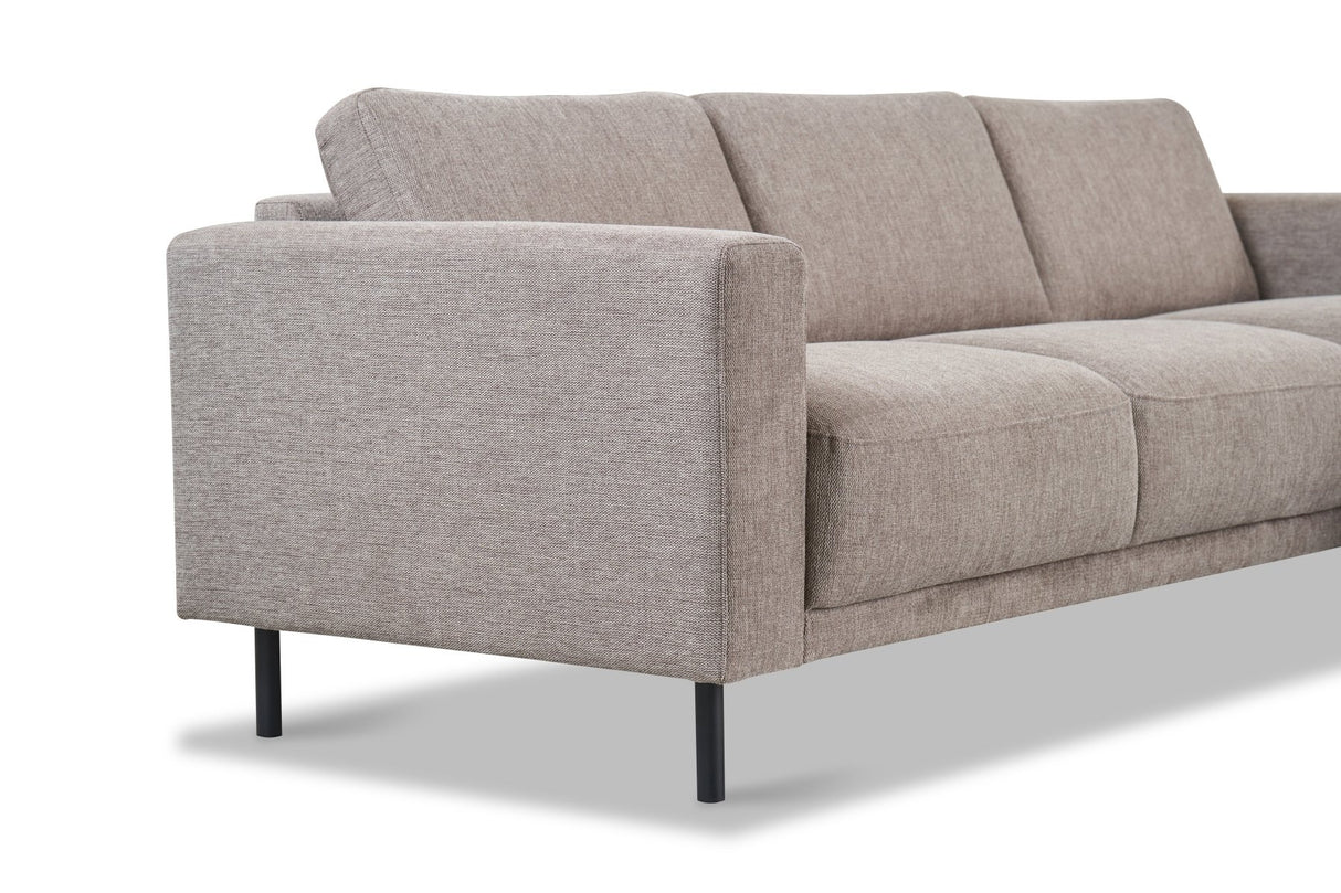 Modernes Ecksofa Rechts Taupe Stoff Aniko mit Chaiselongue 238x142x78 cm