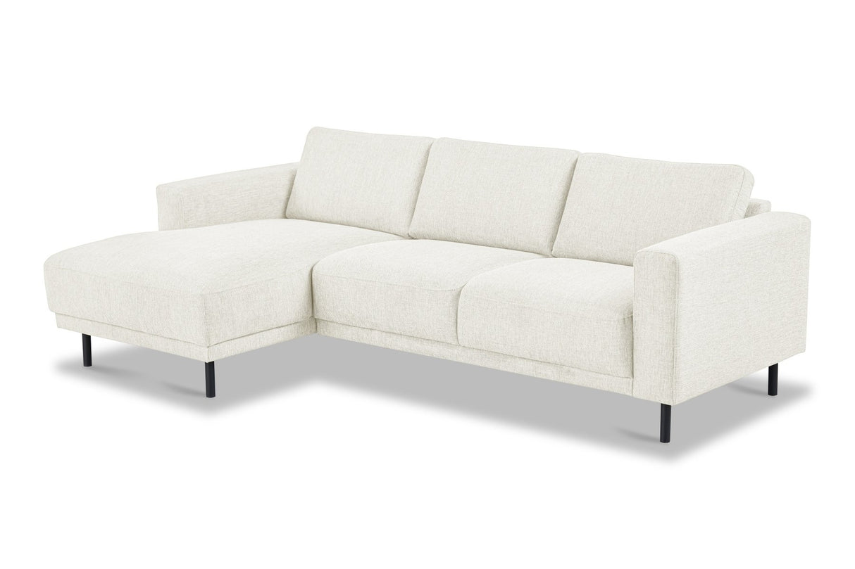 Modernes Ecksofa Links Beige Stoff Aniko mit Chaiselongue 238x142x78 cm