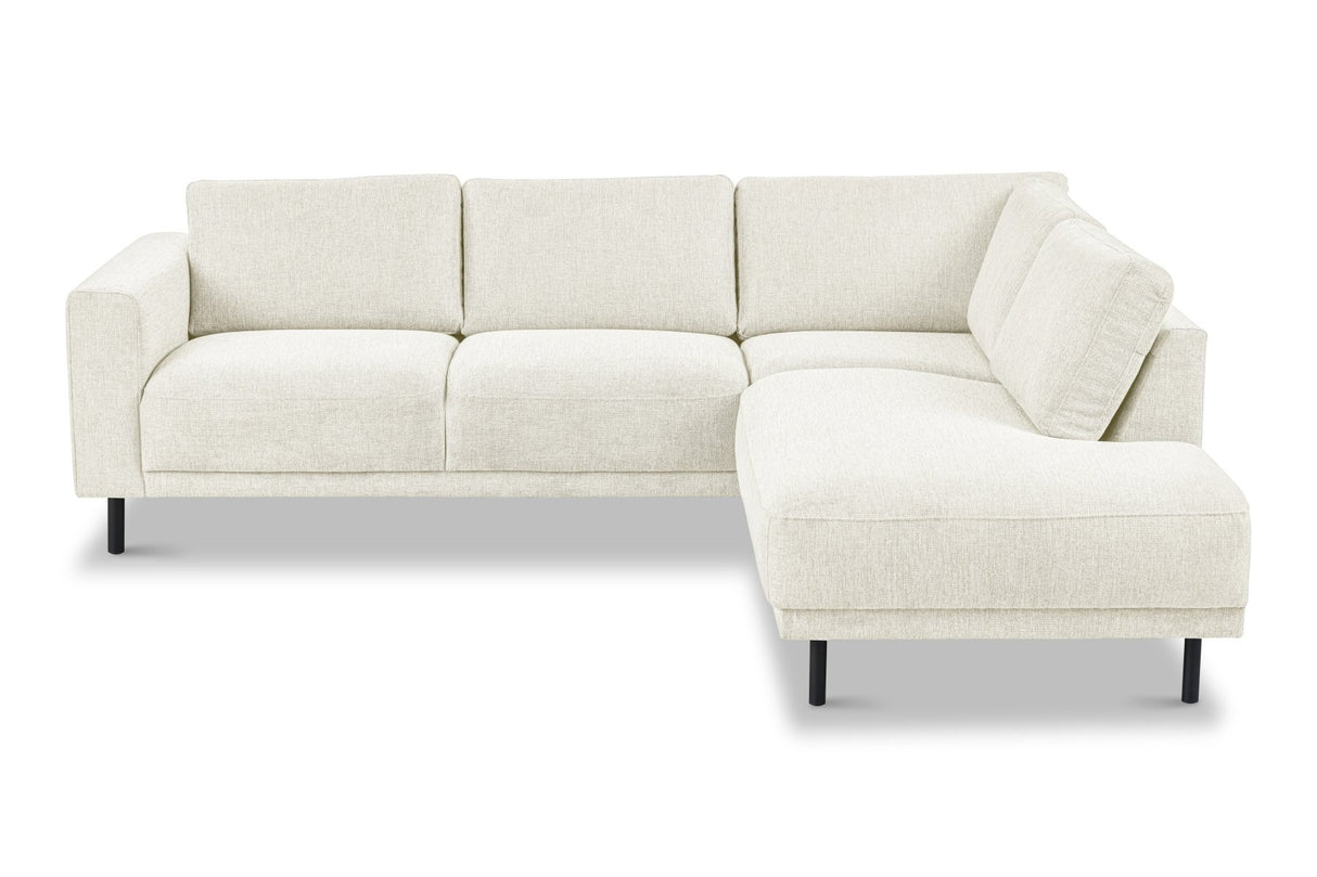 Moderne 3-Sitzer Ecksofa rechts beige Stoff Aniko mit Lounge 240x197x78 cm