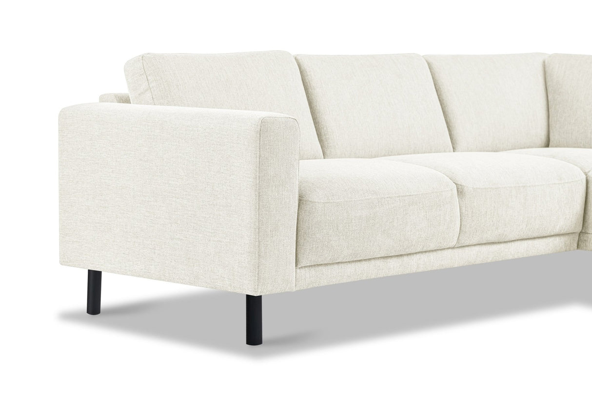 Moderner 3-Sitzer Ecksofa Rechts Beige Stoff Aniko mit Liege 240x197x78 cm