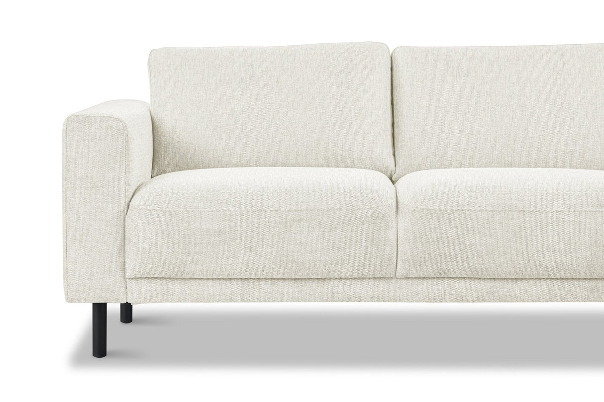 Moderner 3-Sitzer Ecksofa Rechts Beige Stoff Aniko mit Liege 240x197x78 cm