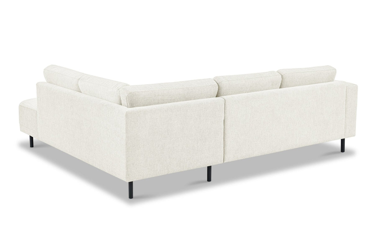 Moderner 3-Sitzer Ecksofa Rechts Beige Stoff Aniko mit Liege 240x197x78 cm