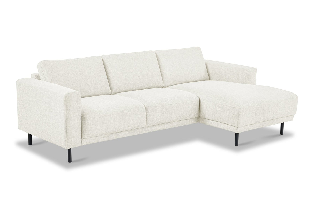 Banken - Moderne Hoekbank Rechts Beige Stof Aniko met Chaise Longue 238x142x78 cm - Dimehouse