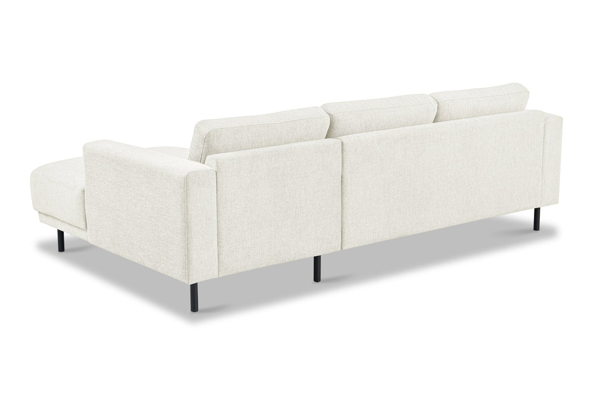 Modernes Ecksofa Rechts Beige Stoff Aniko mit Chaiselongue 238x142x78 cm
