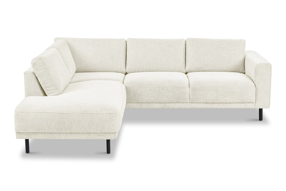 Modernes 3-Sitzer Ecksofa links beige Stoff Aniko mit Liege 240x197x78 cm