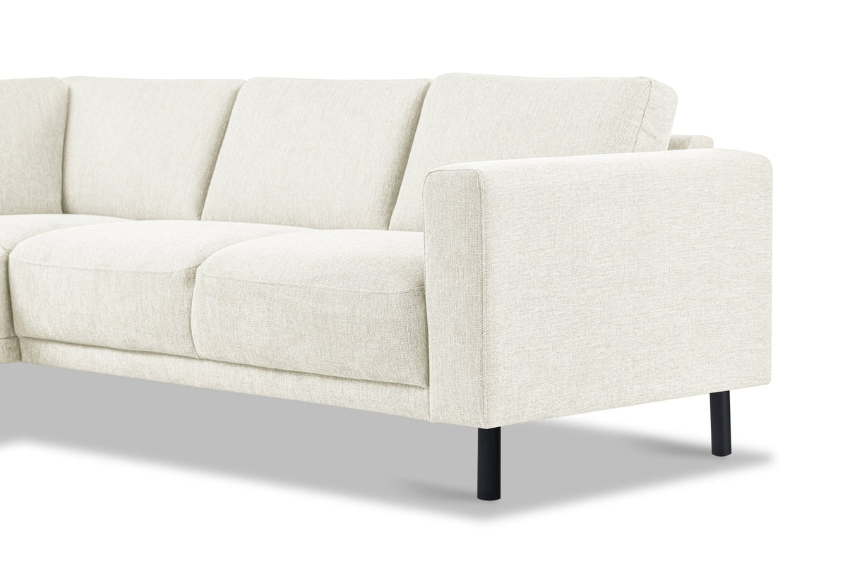 Modernes 3-Sitzer Ecksofa links beige Stoff Aniko mit Liege 240x197x78 cm