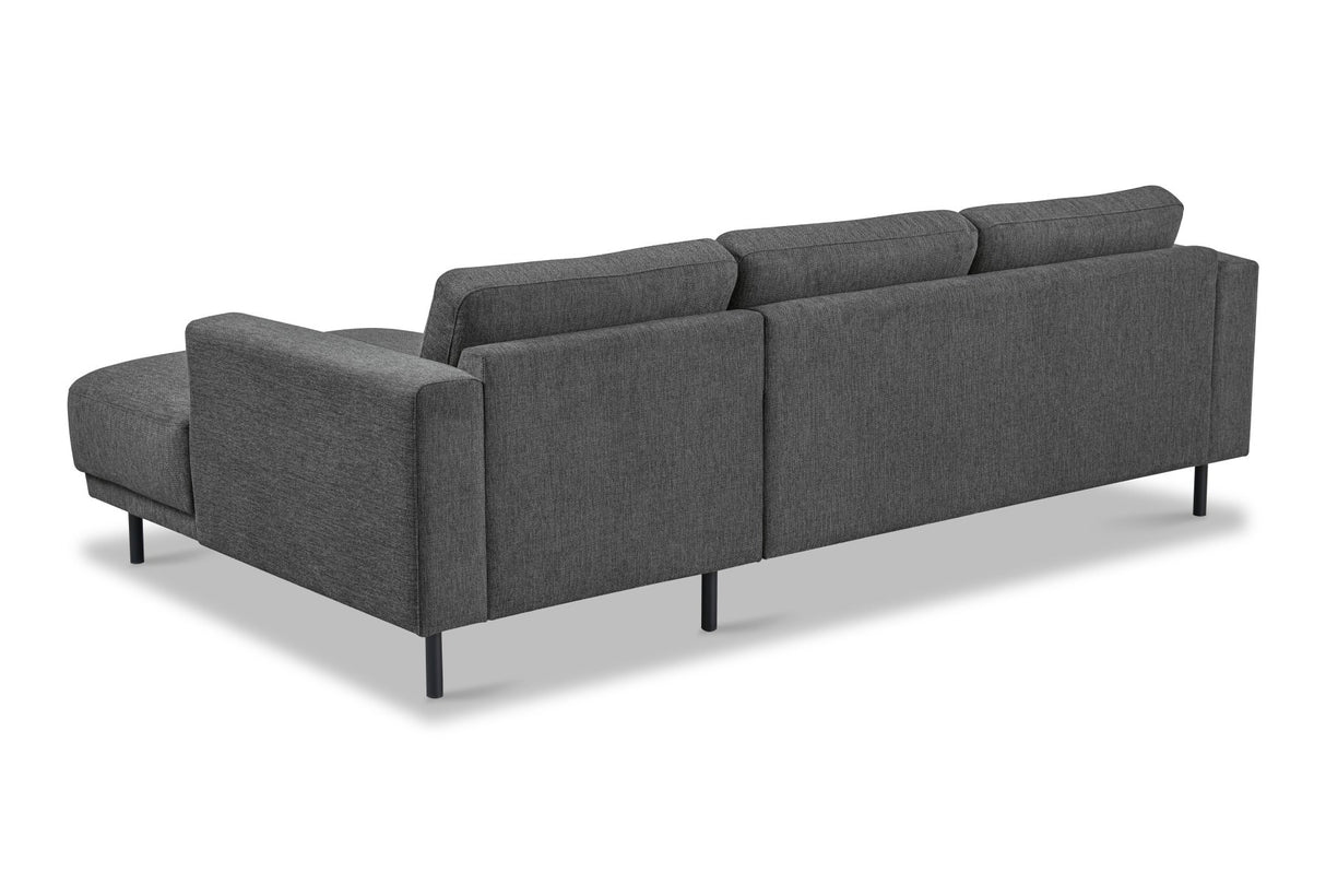 Modernes Ecksofa Rechts Anthrazit Stoff Aniko mit Chaiselongue 238x142x78 cm
