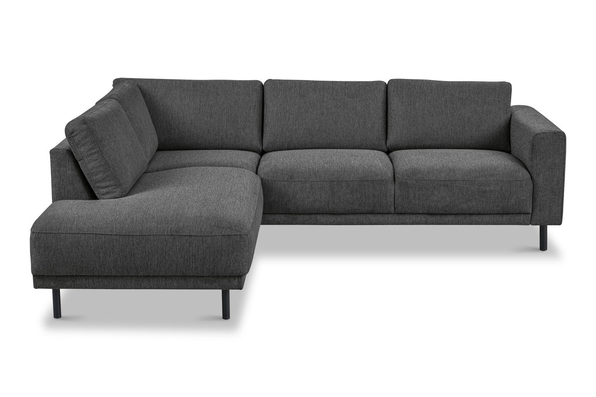 Modernes 3-Sitzer Ecksofa links anthrazit Stoff Aniko mit Liege 240x197x78 cm