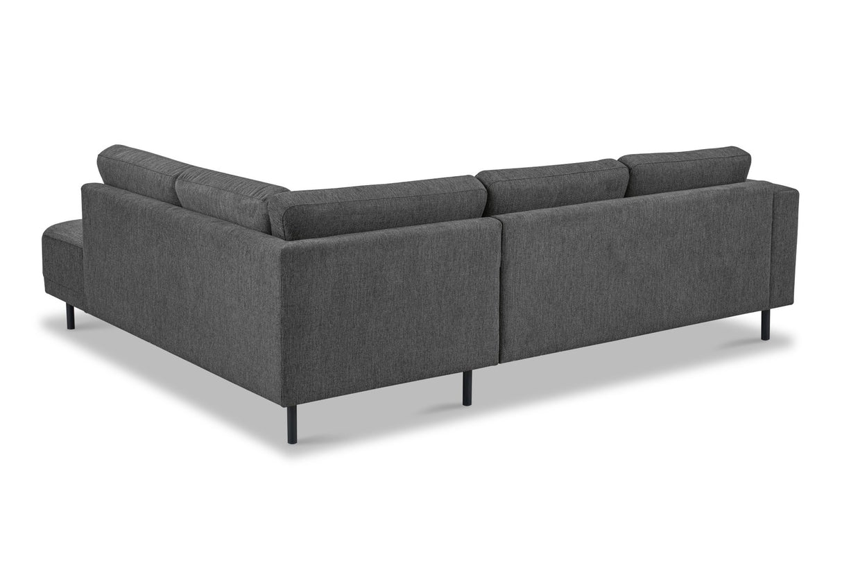 Modernes 3-Sitzer Ecksofa Rechts Anthrazit Stoff Aniko mit Liege 240x197x78 cm