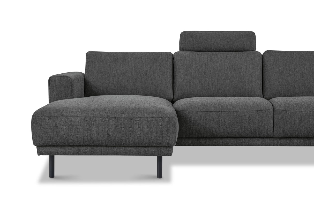 Modernes U-Sofa Ecksofa rechts Anthrazit Stoff Aniko 310x197x78 cm