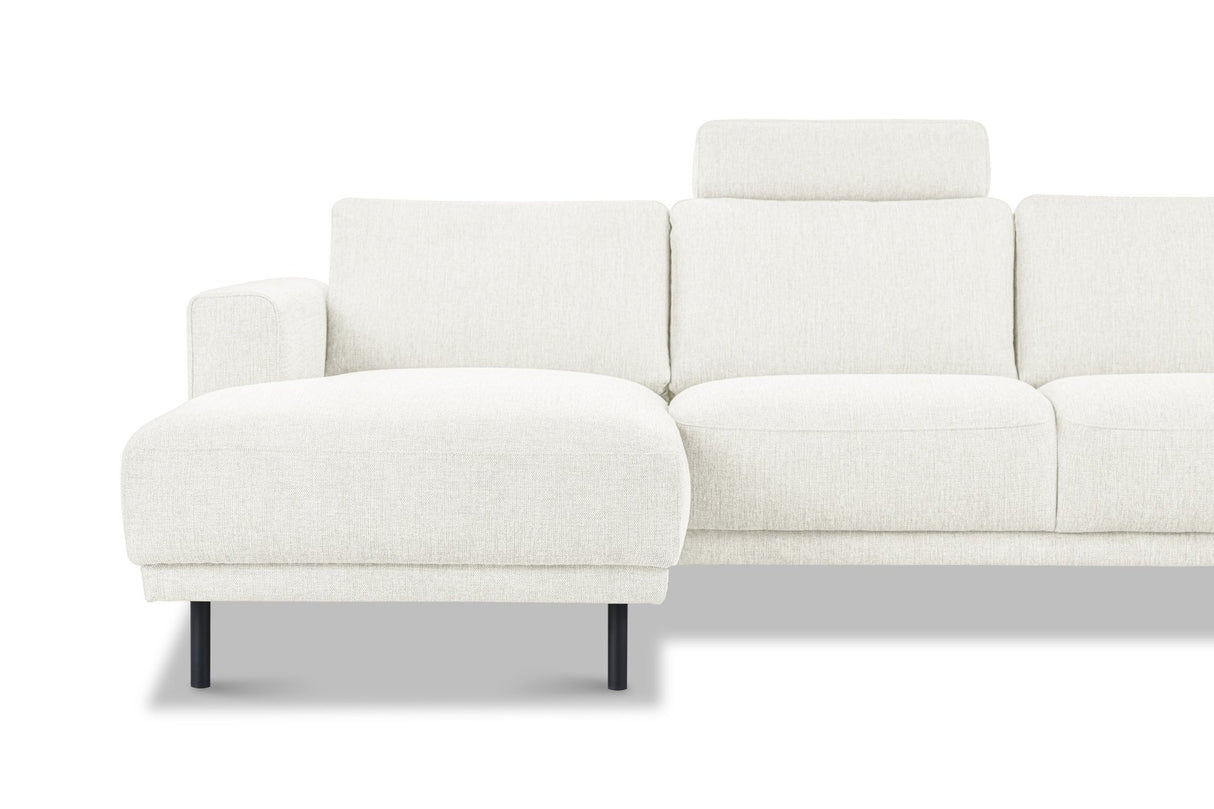 Modernes U-Sofa Ecksofa rechts beige Stoff Aniko 310x197x78 cm