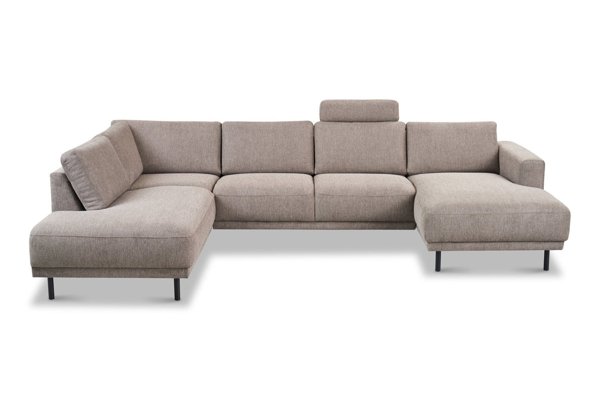 Modernes 3-Sitzer Ecksofa Rechts Anthrazit Stoff Aniko mit Liege 240x197x78 cm