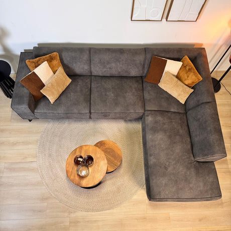 Industrielle Eckbank Anthrazit Eco-Leder Brisbane - rechts