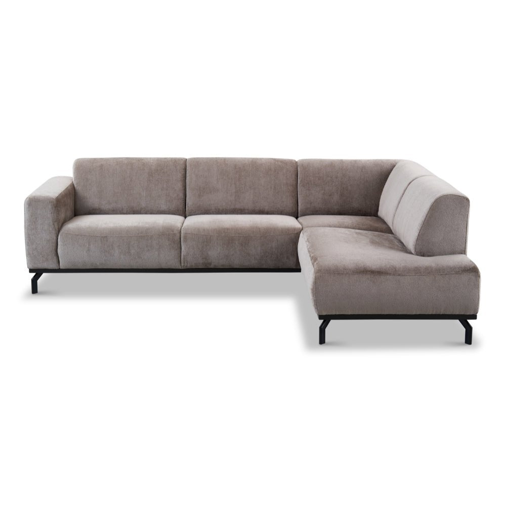 Ecksofa mit hohen Beinen Taupe Samt Chloe - rechts