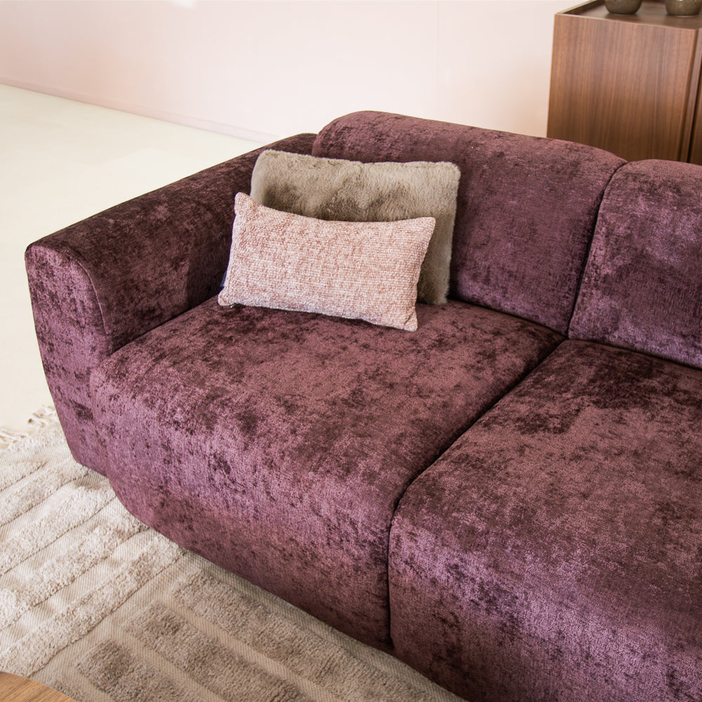 Ecksofa lila Chenille Stoff - 292x169 cm - Shane - rechts