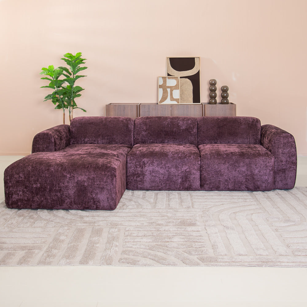 Ecksofa lila Chenille Stoff - 292x169 cm - Shane - links