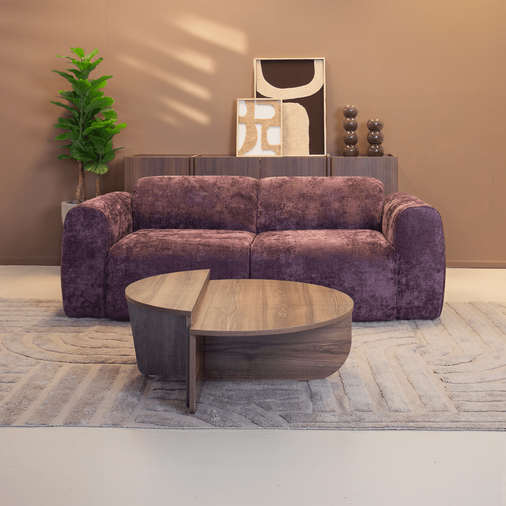 Banken-2-zits bank paars chenille stof - 195x85 cm - Shane-Dimehouse