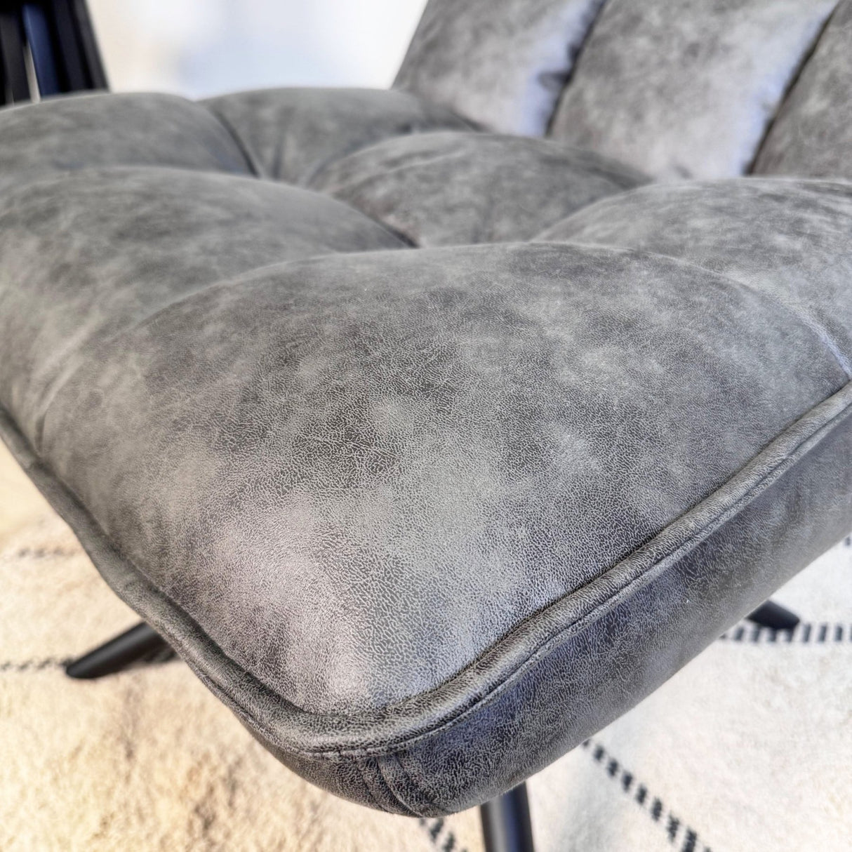 Drehsessel Yuki Anthrazit Öko-Leder 360° Drehbar