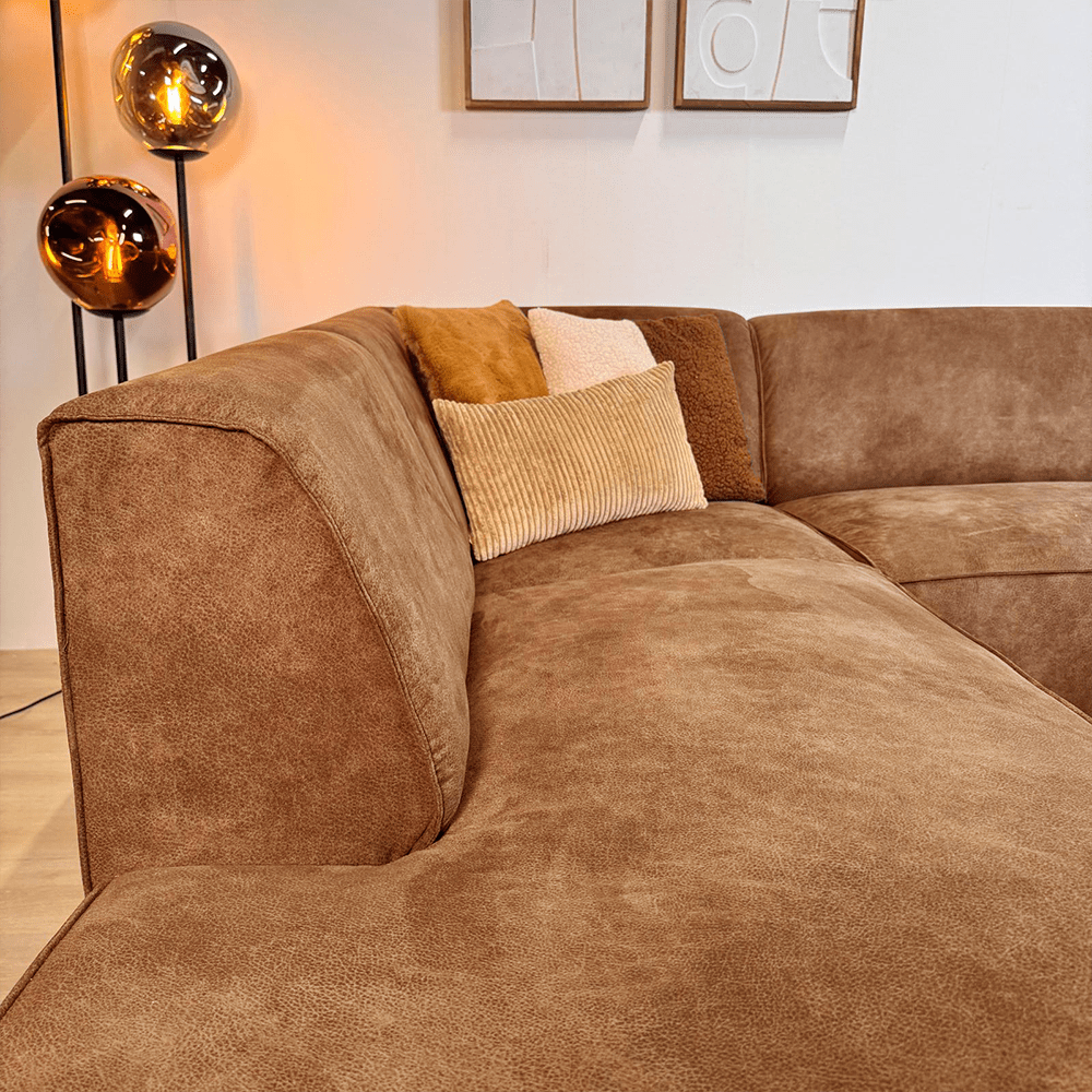 Industrielle Eckcouch Cognac Eco-Leder Brisbane - links