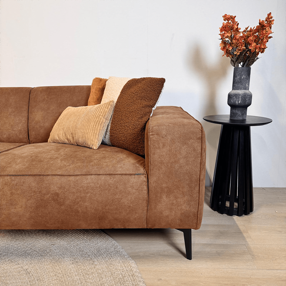 Industrielle Eckcouch Cognac Eco-Leder Brisbane - links