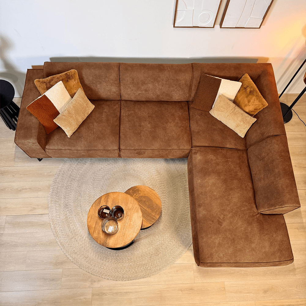 Industrielle Eckcouch Cognac Eco-Leder Brisbane - rechts
